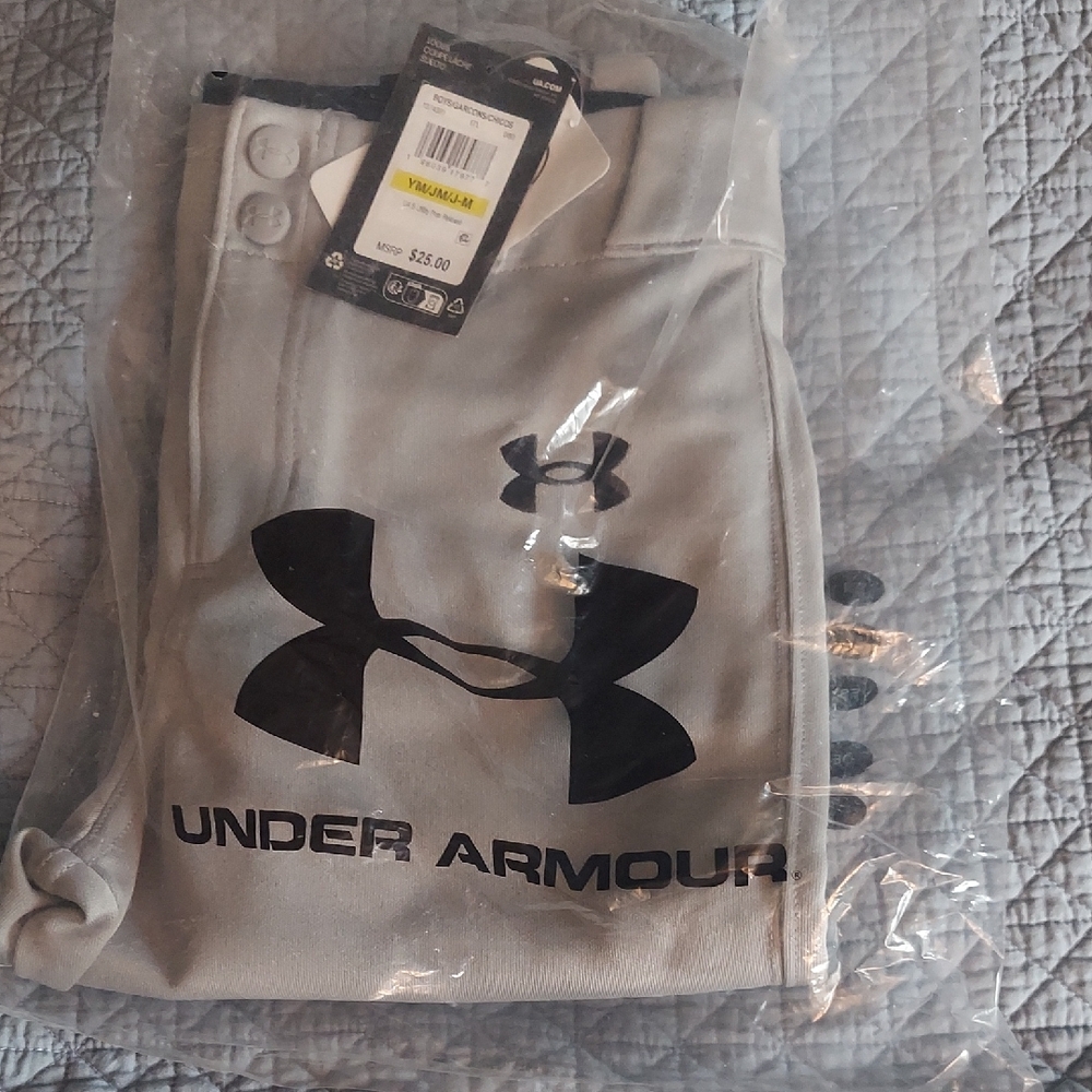 Under Armour Light Gray Youth Medium Baseball Pants